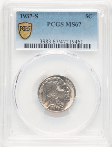 1937-S 5C Buffalo Nickel PCGS MS67 (507437002). Third image.