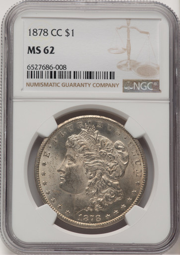 1878-CC Morgan Dollar NGC MS62 (778392075). Third image.