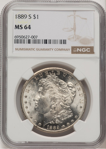 1889-S Morgan Dollar NGC MS64 (778560022). Third Image