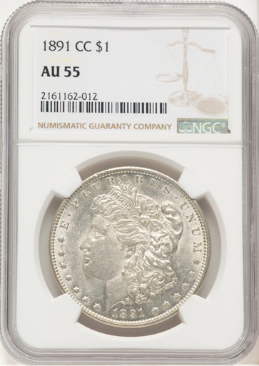 1891-CC Morgan Dollar NGC AU55 (778616031). Third image.