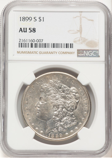 1899-S Morgan Dollar NGC AU58 (778616038). Third image.