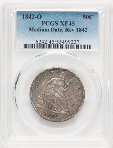 1842-O 50C Medium Date Seated Half Dollar PCGS XF45. Third Image