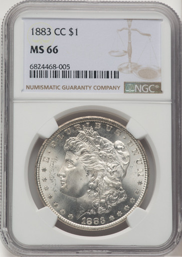 1883-CC Morgan Dollar NGC MS66 (521164014). Third image.