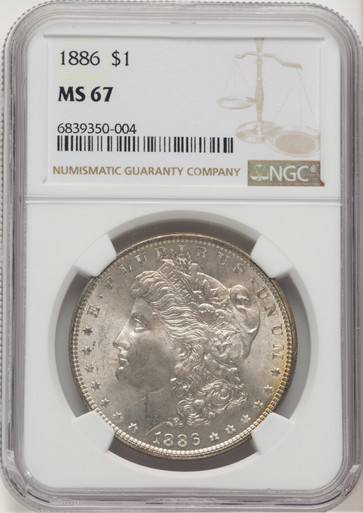 1886 Morgan Dollar NGC MS67 (521316017). Third Image