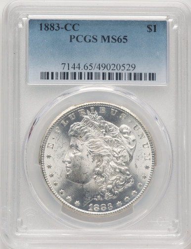 1883-CC Morgan Dollar PCGS MS65 (777410144). Third Image