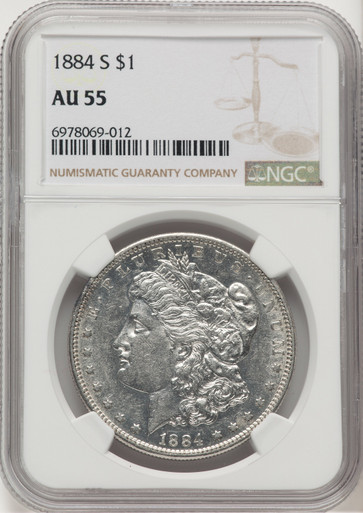 1884-S Morgan Dollar NGC AU55 (777636006). Fourth image.