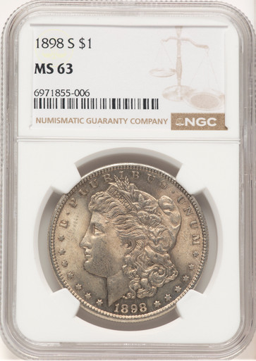 1898-S Morgan Dollar NGC MS63 (779152017). Third Image