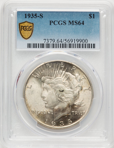 1935-S Peace Dollar PCGS MS64. Third Image