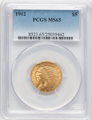 1912 $5 Indian Half Eagle PCGS MS65 (780003003). Third image.