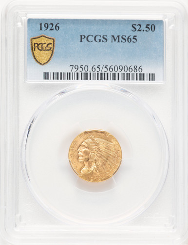 1926 $2.50 Indian Quarter Eagle PCGS MS65 (780078049). Third image.
