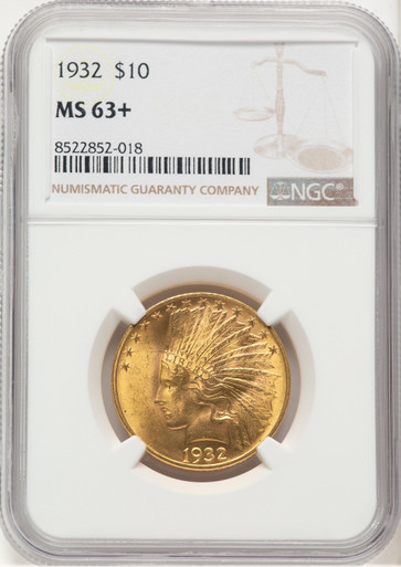 1932 $10 Indian Eagle NGC MS63+ (780078112). Third image.