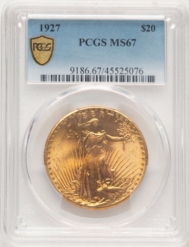 1927 $20 Saint-Gaudens Double Eagle PCGS MS67 (778256060). Third image.