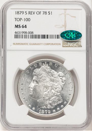 1879-S Reverse of 1878 CAC Morgan Dollar NGC MS64. Third image.