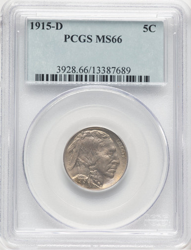 1915-D 5C Buffalo Nickel PCGS MS66. Third image.