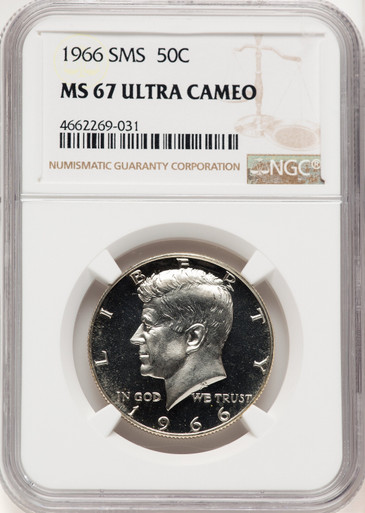 1966 50C SMS SMS Kennedy Half Dollar NGC MS67 (771526002). Third image.