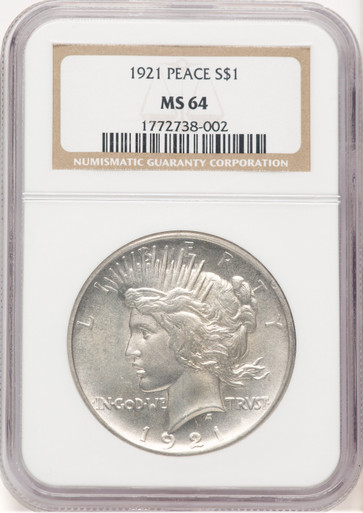 1921 Peace Dollar NGC MS64 (779406018). Third image.