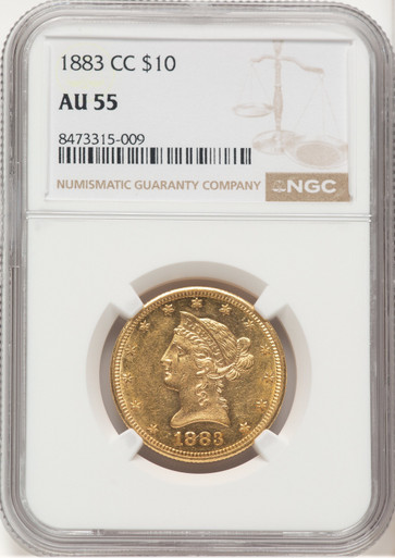 1883-CC $10 Liberty Eagle NGC AU55. Third image.