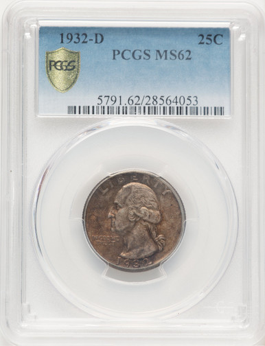 1932-D 25C Washington Quarter PCGS MS62 (779891050). Third image.