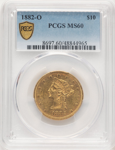 1882-O $10 Liberty Eagle PCGS MS60. Third image.