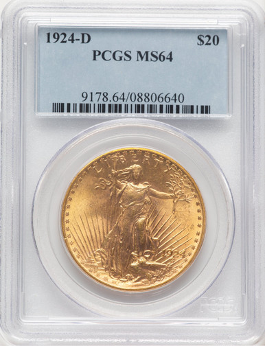 1924-D $20 Saint-Gaudens Double Eagle PCGS MS64 (780003021). Third image.