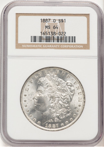1887-O Morgan Dollar NGC MS64. Third image.