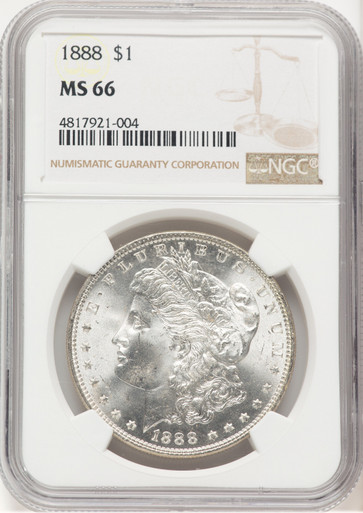 1888 Morgan Dollar NGC MS66 (521684078). Third image.
