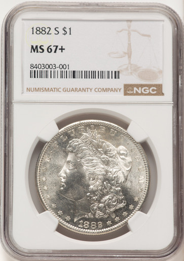 1882-S Morgan Dollar NGC MS67+ (780787001). Fourth image.