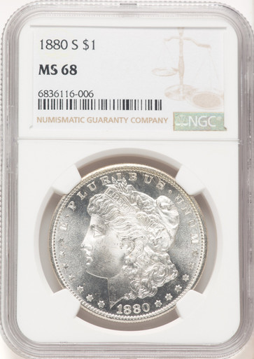 1880-S Morgan Dollar NGC MS68 (780434005). Third Image