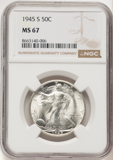 1945-S 50C Walking Liberty Half Dollar NGC MS67 (779460003) - LCR Coin