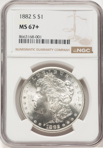 1882-S Morgan Dollar NGC MS67+ (780571016). Third image.