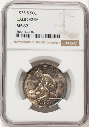 1925-S 50C California Commemorative Silver NGC MS67 (780405014). Third Image