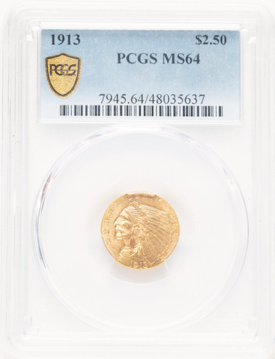 1913 $2.50 Indian Quarter Eagle PCGS MS64 (780502019). Third Image