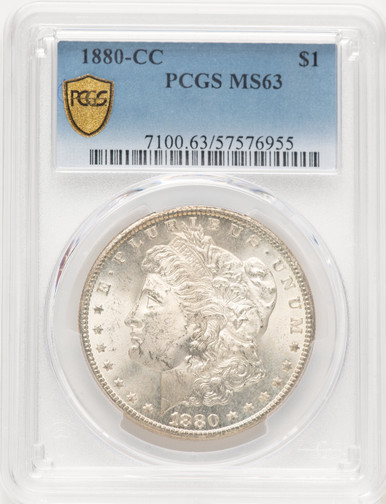 1880-CC Morgan Dollar PCGS MS63 (781731045). Third image.