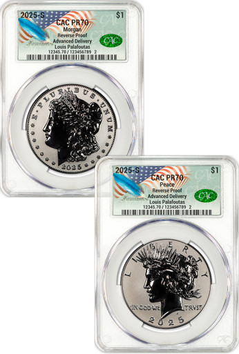 2025-S Morgan and Peace Silver Dollar 2pc Reverse Proof Set