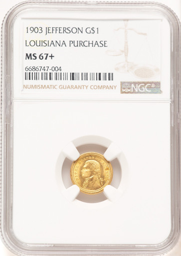 1903 G$1 JEFF Commemorative Gold NGC MS67+ - LCR Coin