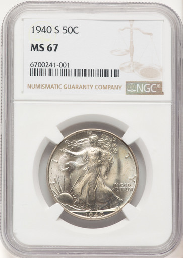 1940-S 50C Walking Liberty Half Dollar NGC MS67 (780394015) - LCR Coin