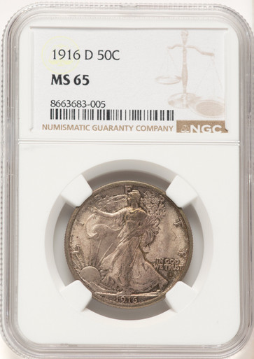 1916-D 50C Walking Liberty Half Dollar NGC MS65 (781727012) - LCR Coin