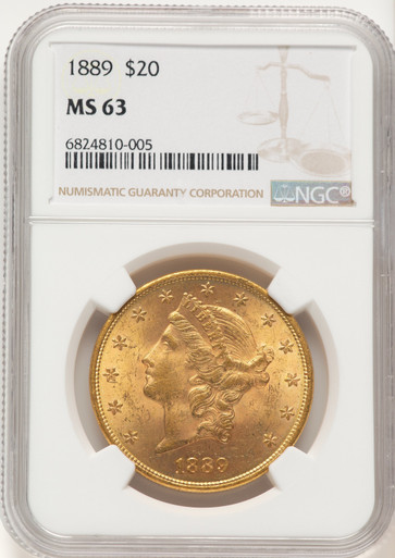 1889 $20 Liberty Double Eagle NGC MS63 - LCR Coin