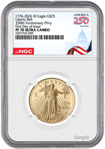 2026-W Half Ounce Proof Gold Eagle Liberty Bell FDI NGC PF70UCAM