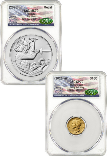 2026-W (P) Mercury Gold Silver Set FDD CAC MS70/SP70 | LCR Coin