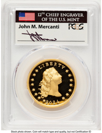 2024-(W) Gold 230th Anniversary Flowing Hair Medal FDI John PCGS