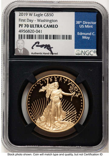 2019-W Proof Gold Eagle 1 oz FDI Washington NGC PF70 Ed Moy - LCR Coin