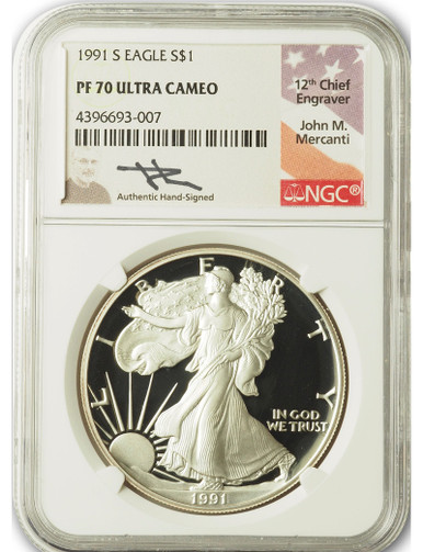1991-S Silver Eagle NGC PF70 John Mercanti | LCR Coin