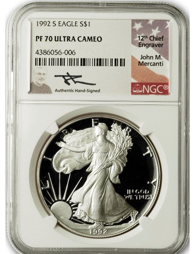 1992-S American Silver Eagle NGC PF70 UCAM Mercanti | LCR Coin