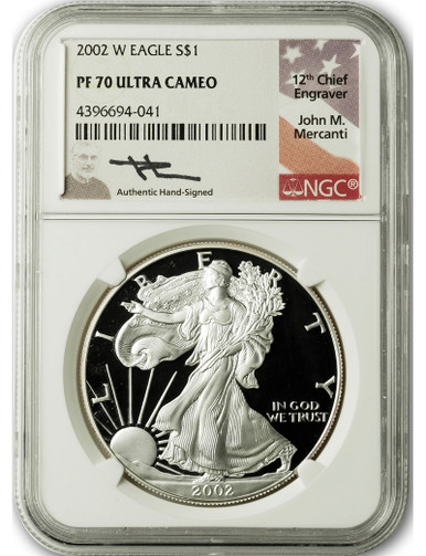 2002-W Silver Eagle NGC PF70 UCAM Mercanti | LCR Coin