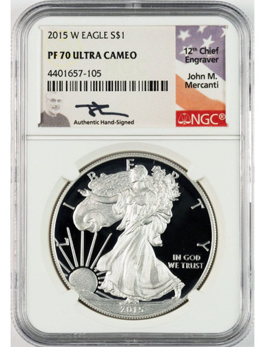 2015-W American Silver Eagle NGC PF70 UCAM Mercanti | LCR Coin
