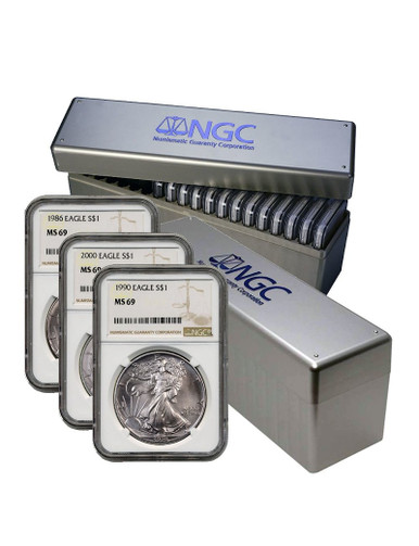 1986-2021 American Silver Eagle 36-pc Set NGC MS69 (2 New NGC Boxes) Collectible Coin | LCR Coin