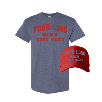 Combo C1201 Red / Heather Navy Tee