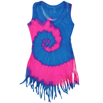 Adult Fringe Dress Blue Bubblegum (3000A)