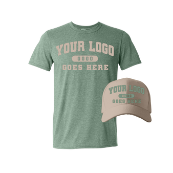 Youth Combo CK01 Khaki / Heather Forest Green Tee